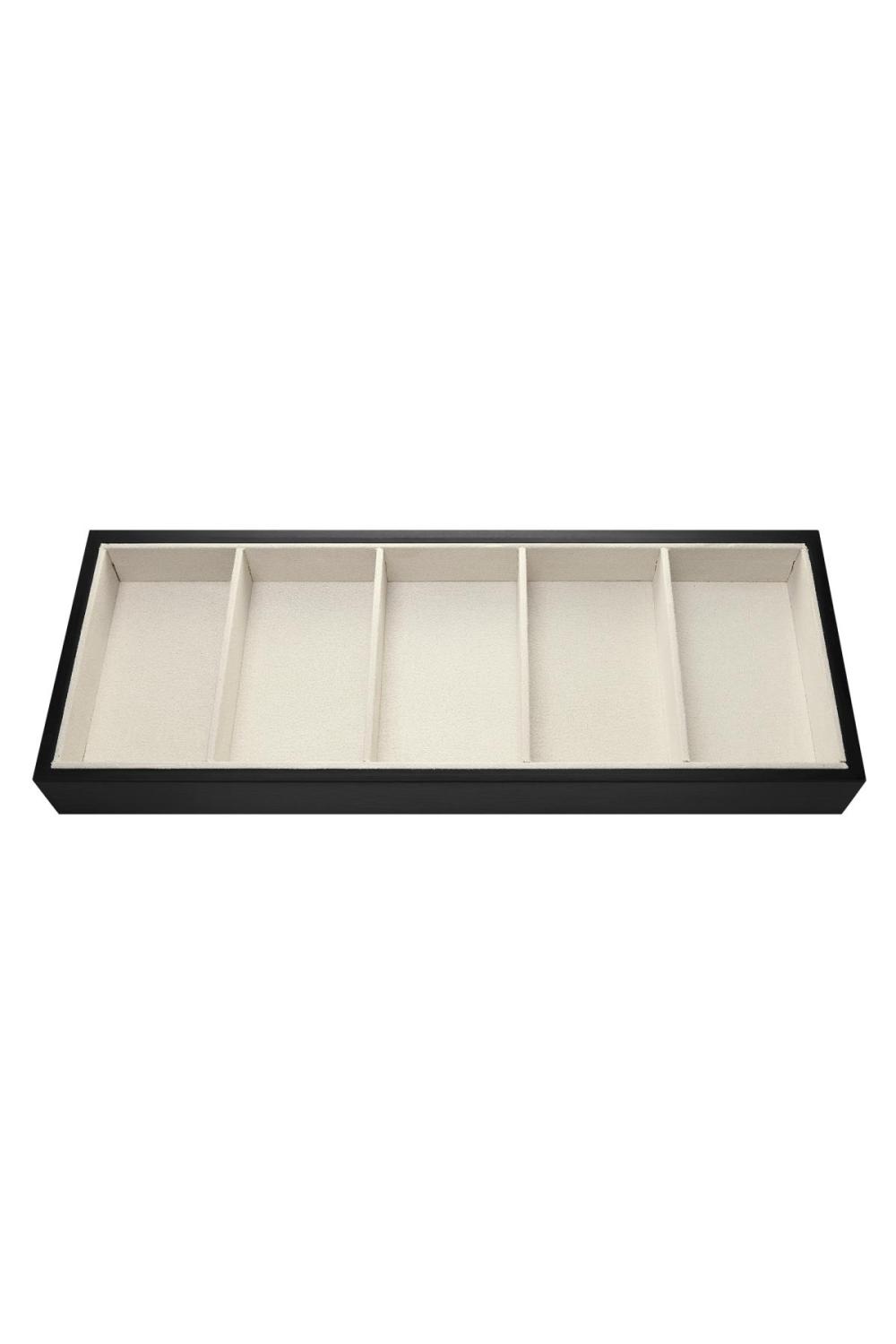 Plateau À Bijoux 5 Coussins Noir & Beige Bois 