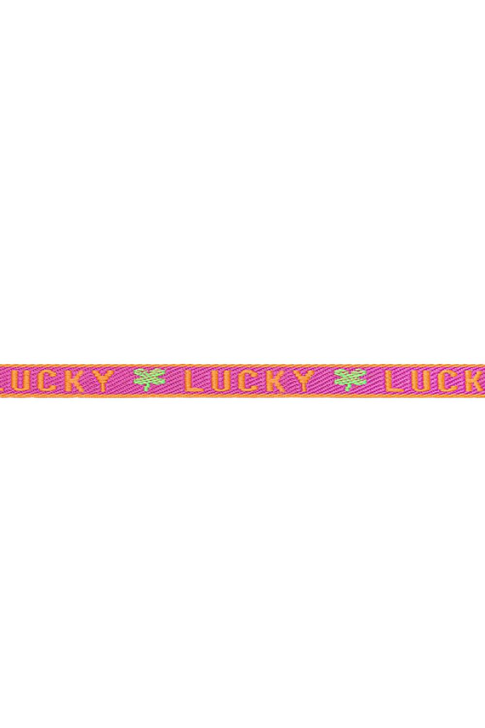 Bracelet Ruban Lucky Fuchsia Polyester h5Image2
