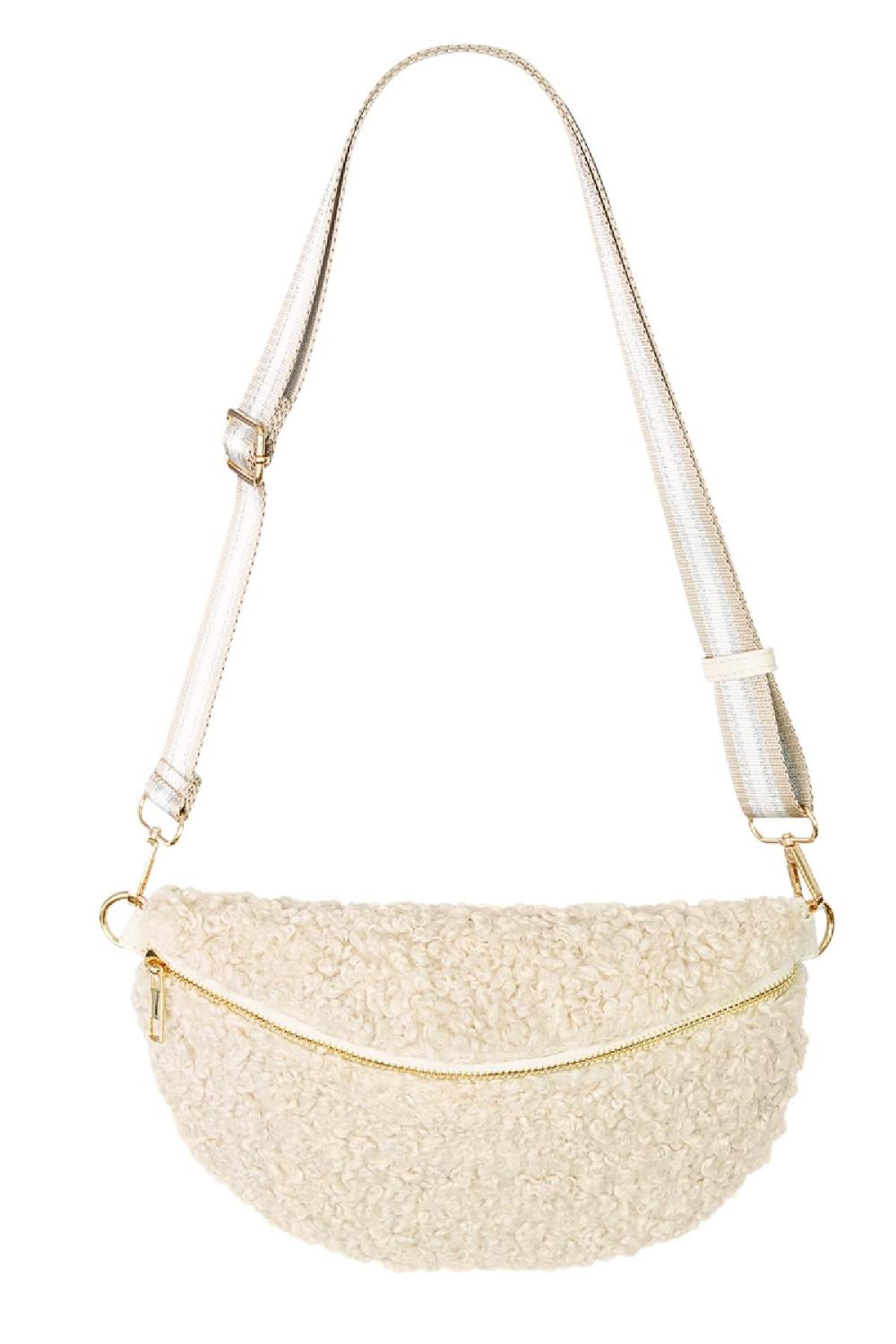 Sac Banane Teddy Blanc Cassé Polyester Image4
