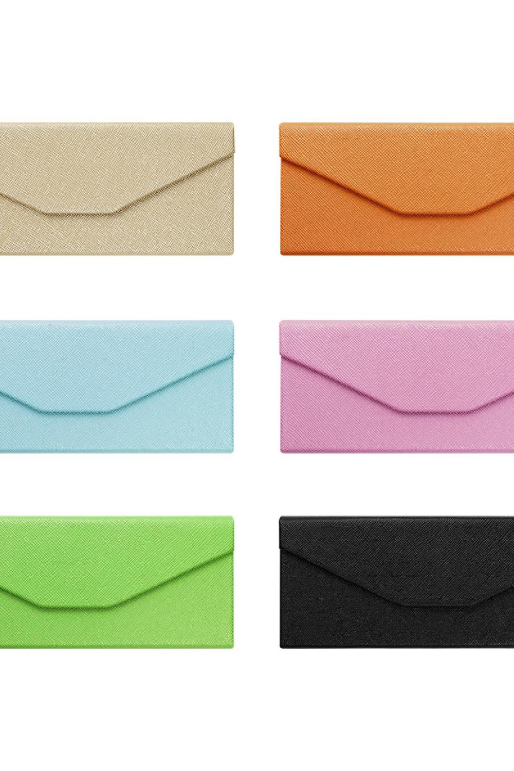 Étui À Lunettes De Soleil Triangulaire Pliable En Cuir Pu h5Image7