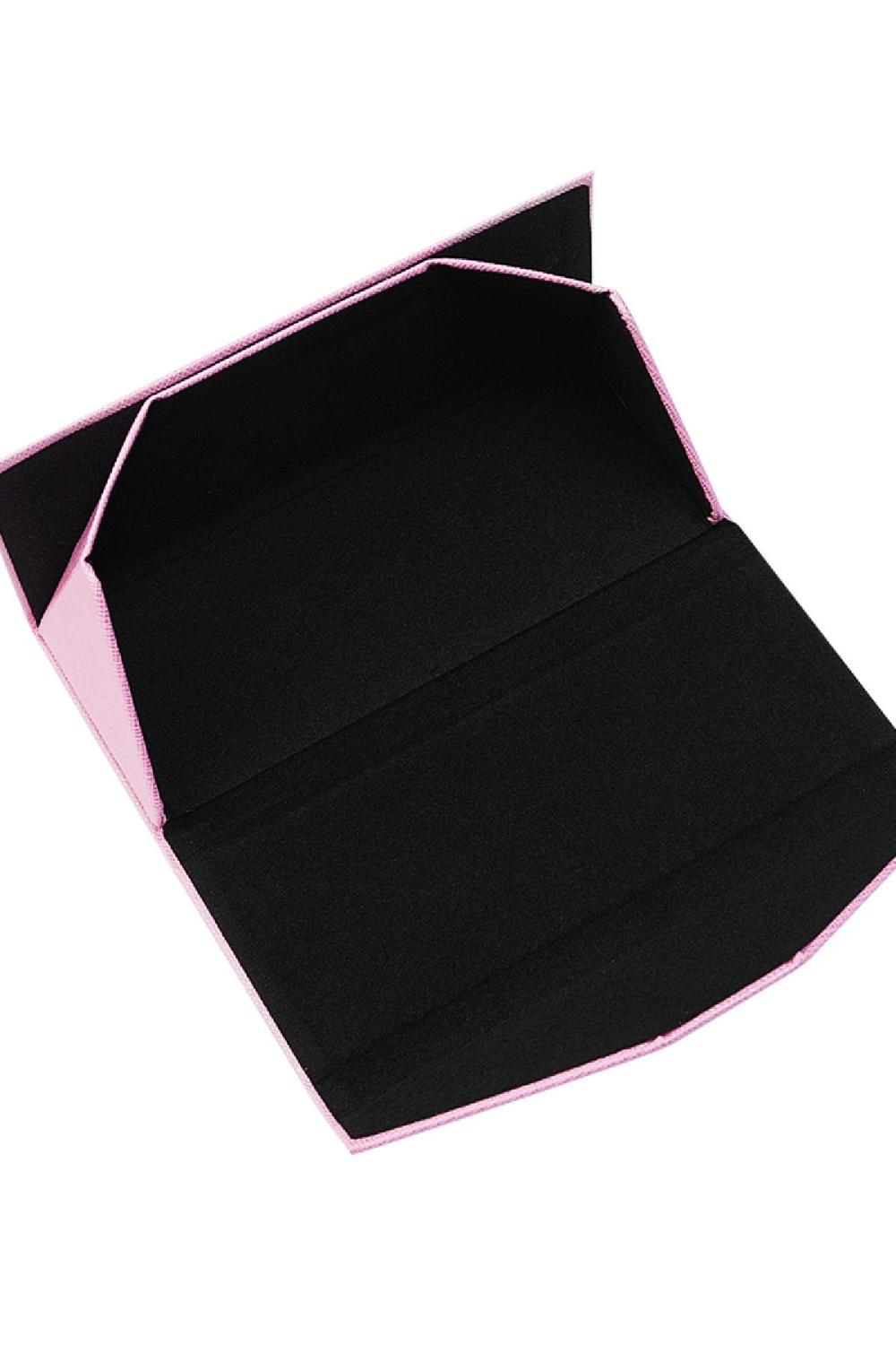 Étui À Lunettes De Soleil Triangulaire Pliable En Cuir Pu h5Image5