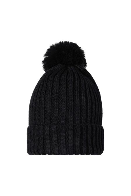 Bonnet Furry Pompon Vert Acrylique