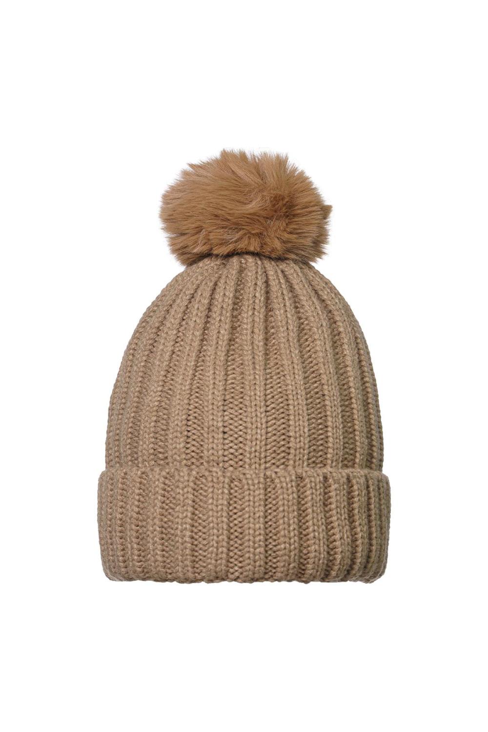 Bonnet Furry Pompon Vert Acrylique