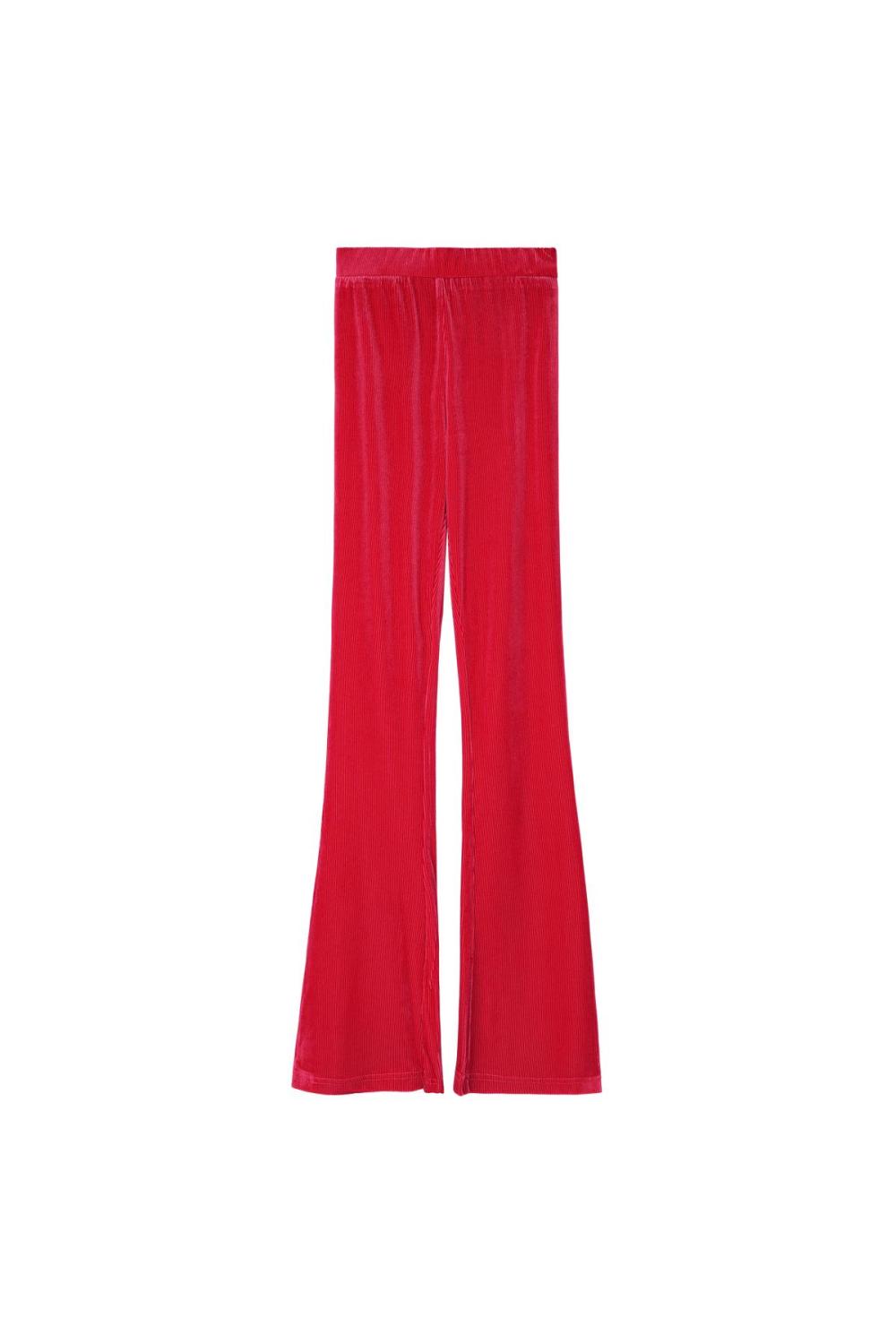 Pantalon Flare Femme En Polyester Design Élégant À Taille Haute 