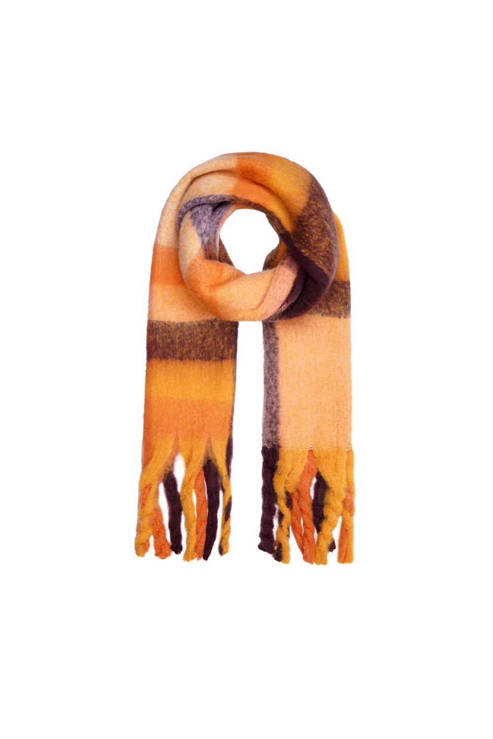 Écharpe À Franges Orange Polyester 