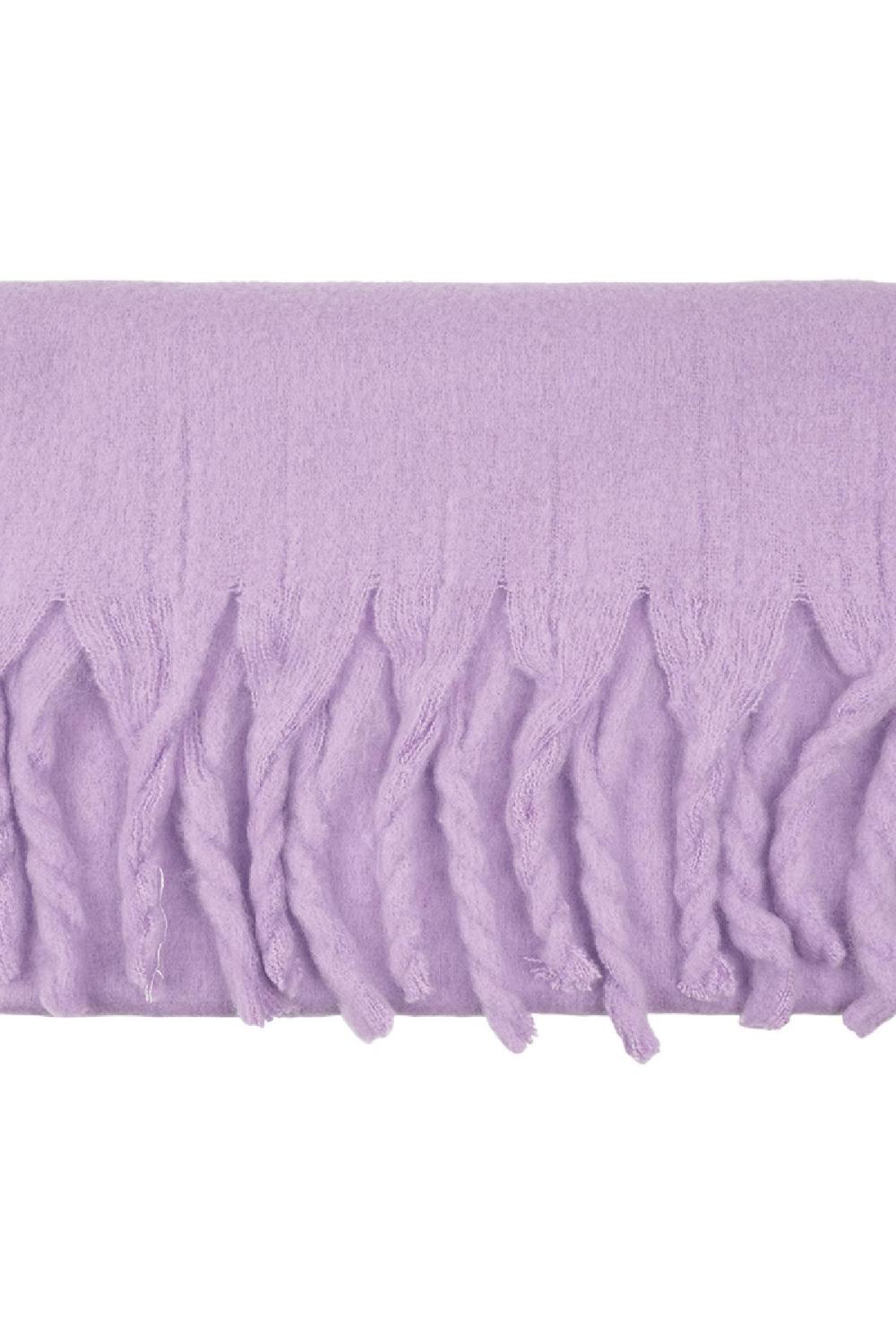 Echarpe D'hiver Couleur Unie Violet Polyester h5Image4