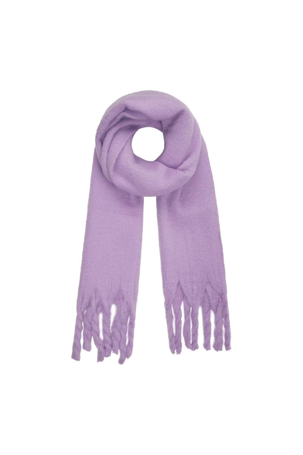 Echarpe D'hiver Couleur Unie Violet Polyester