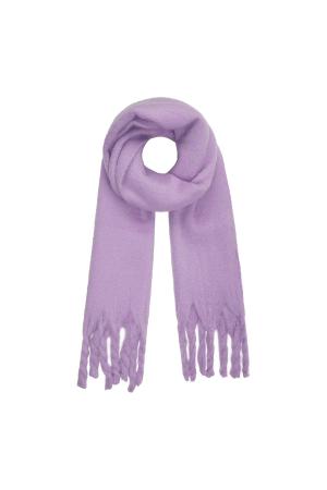 Echarpe D'hiver Couleur Unie Violet Polyester h5