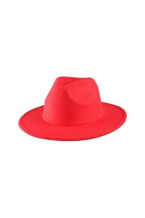 Chapeau Fédora Rouge Polyester h5
