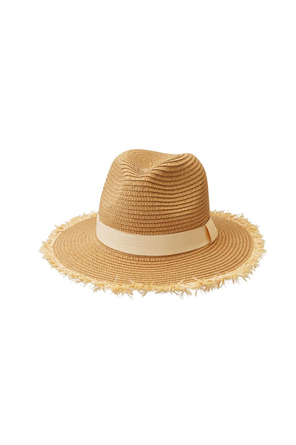 Chapeau De Paille Avec Détail Blanc Cassé Paper