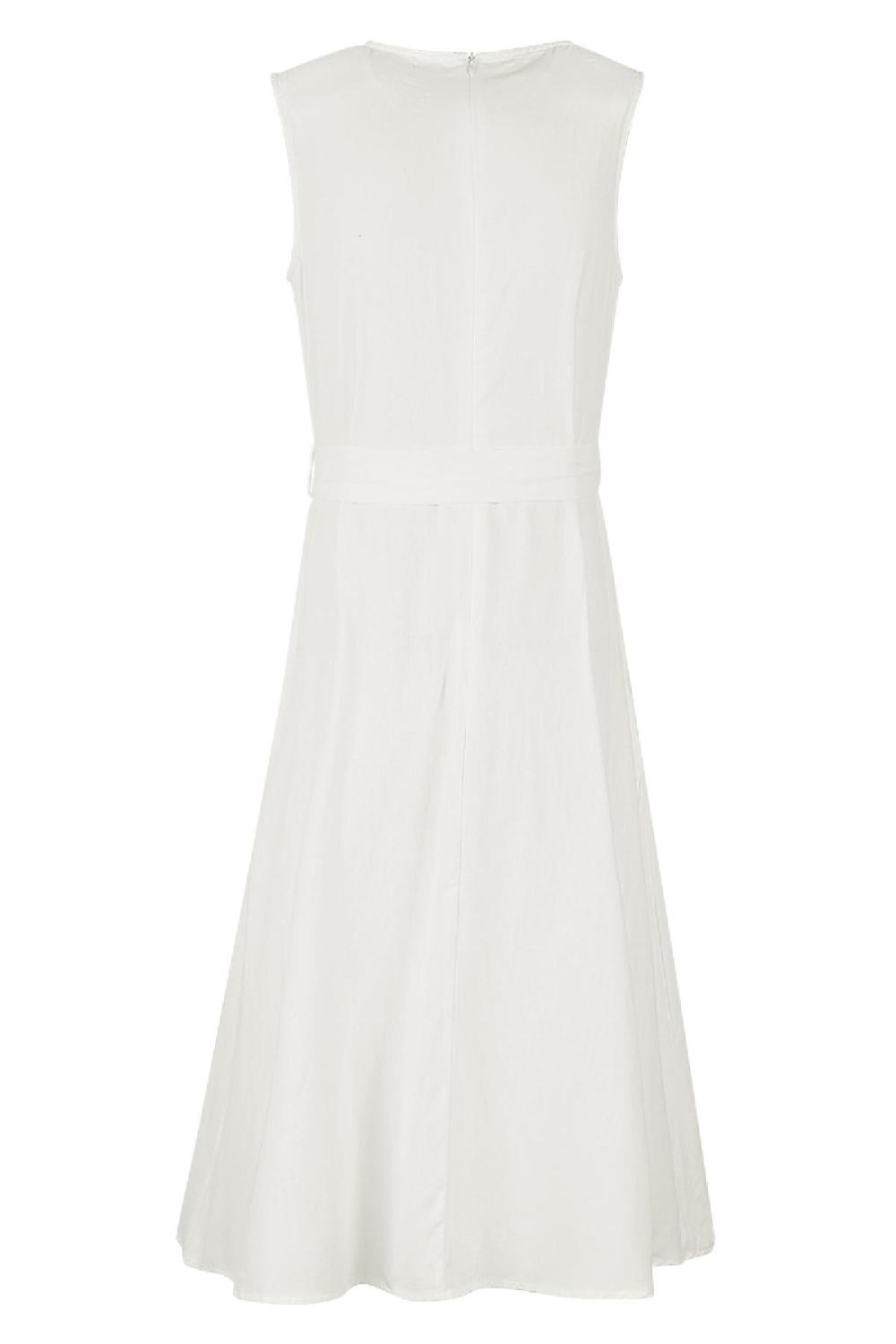 Robe En Coton Avec Poches Blanc Cassé S Image2