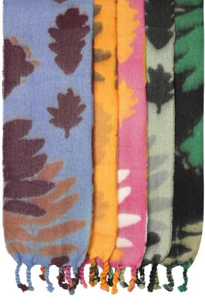 Écharpe D'hiver Fleurs Et Feuilles Orange Polyester h5 Image4