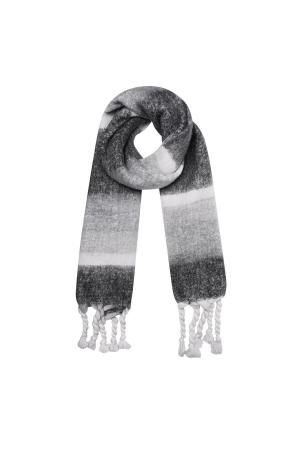Écharpe D'hiver Effet Ombré Gris Foncé Polyester h5 