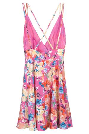 Robe Mini Femme En Polyester Imprimé Floral Col En V h5 Image8