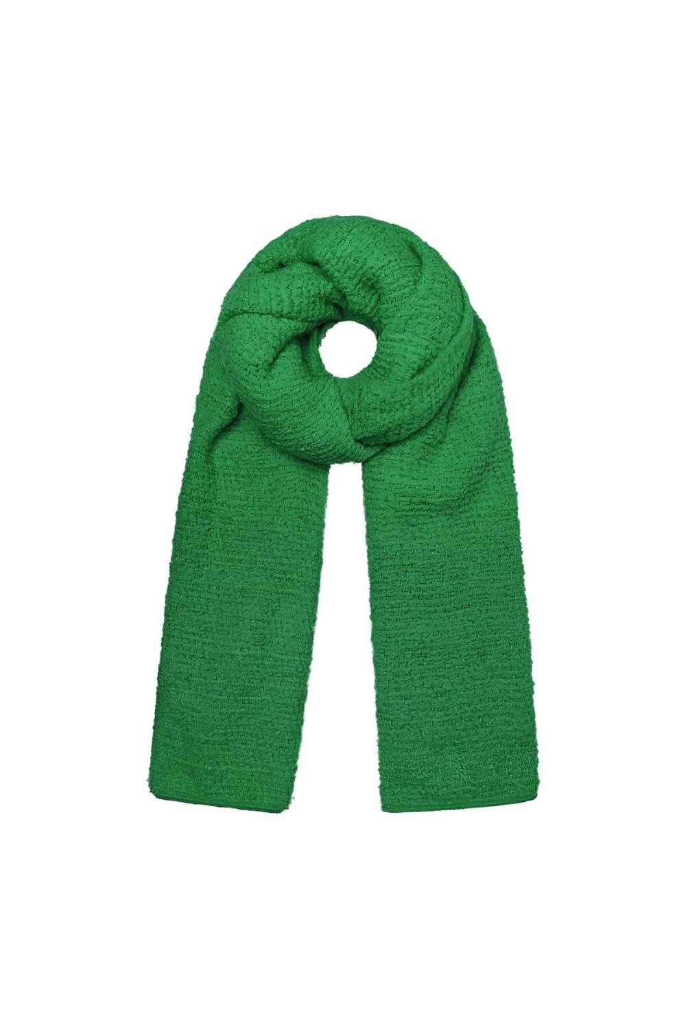 Écharpe D'hiver Avec Motif En Relief Vert Polyester 