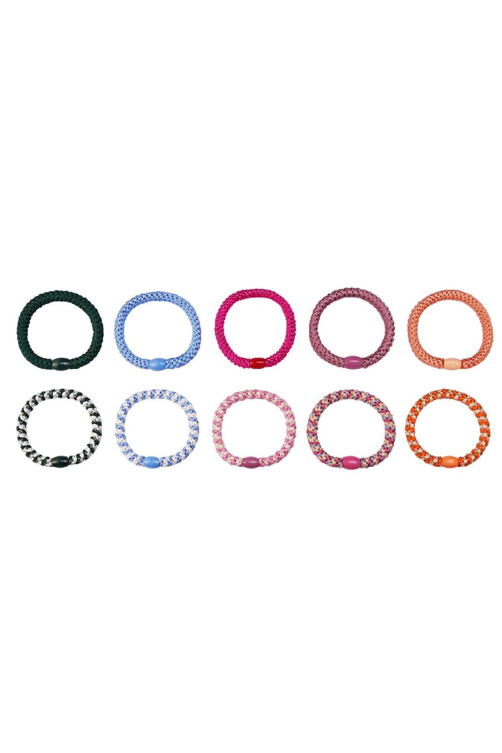 Bracelets Élastiques À Cheveux Multicouleur Polyester Image4