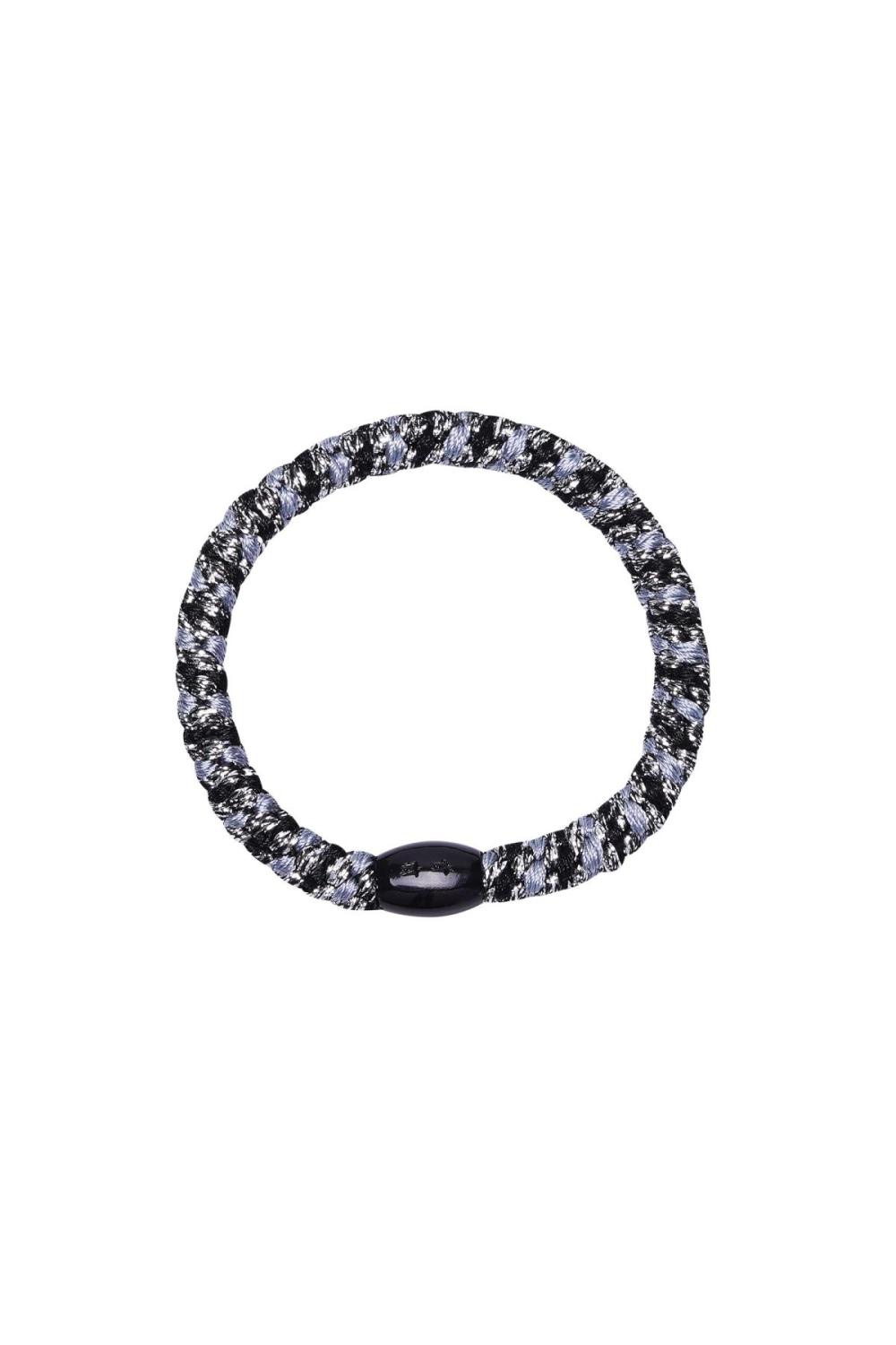 Lot De 5 Bracelets Élastiques À Cheveux Noir & Beige Polyester 