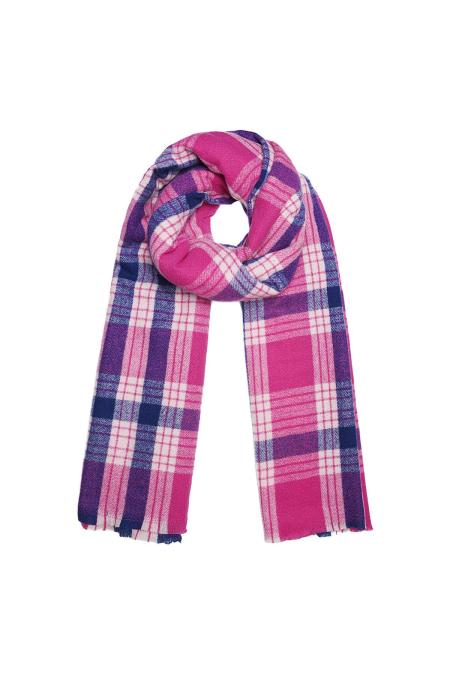 Écharpe à carreaux Fuchsia Polyester 2
