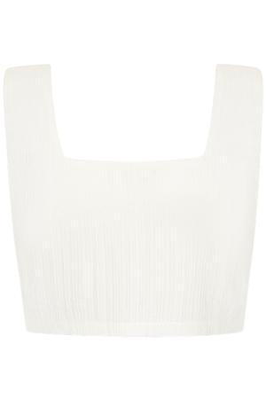 Coton Tops Sans Manches Pour Femmes Col Carré Boutonnage Avant h5 Image5