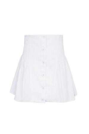 Coton Jupe Mini Femme Fermeture À Boutons Plis Détaillés h5 