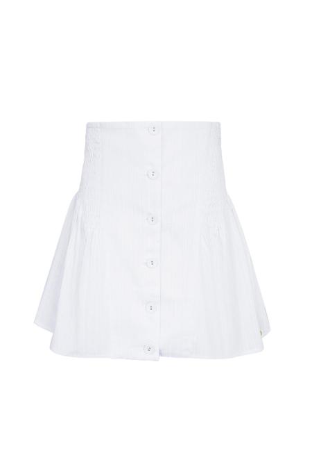 Coton Jupe Mini Femme Fermeture À Boutons Plis Détaillés 2