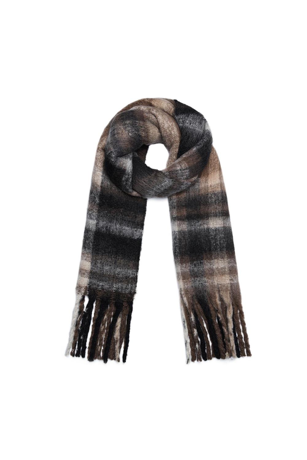 Echarpe Happy Print Noir Polyester 
