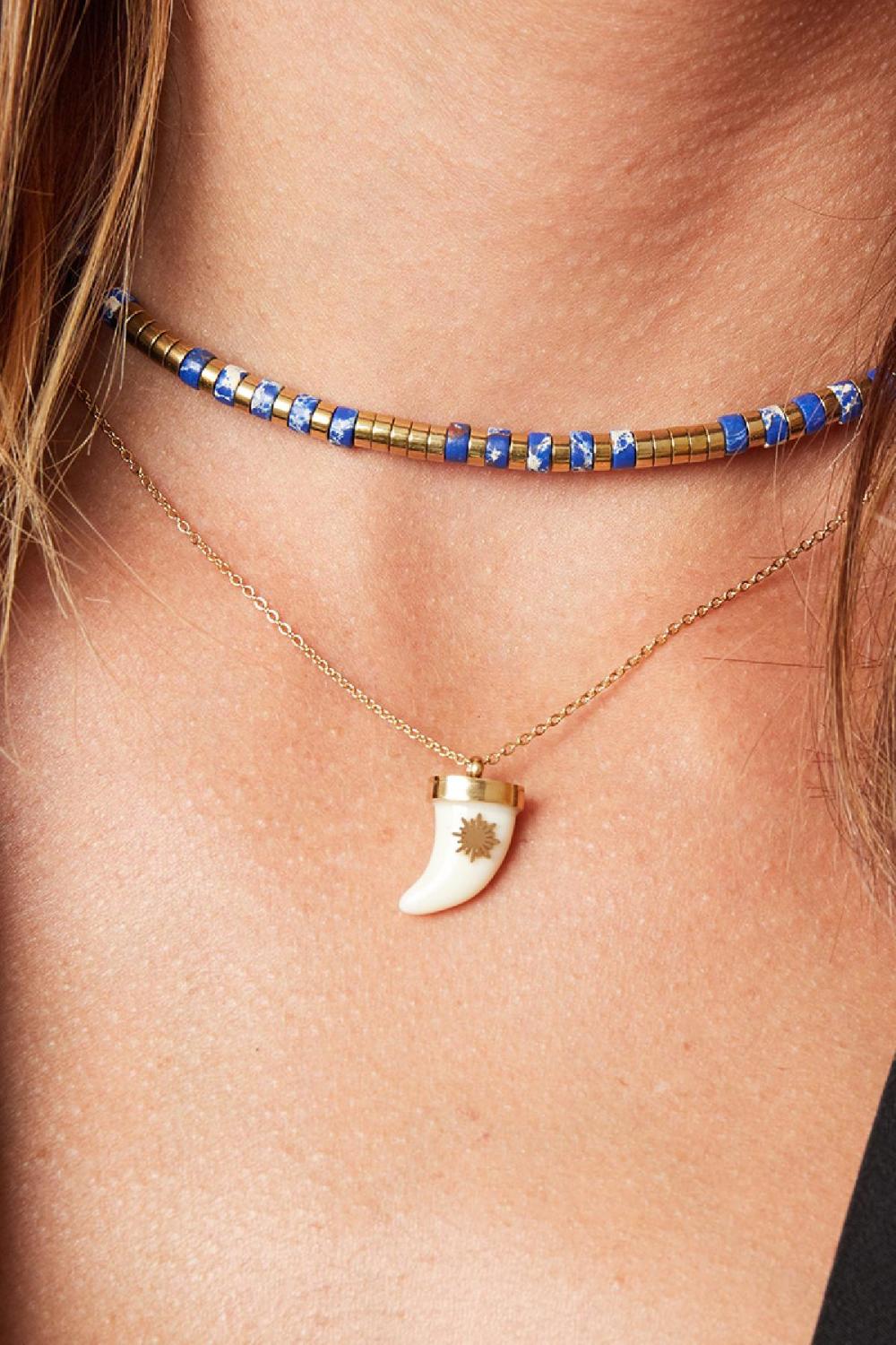 Collier Horn Blanc Acier Inoxydable Image4