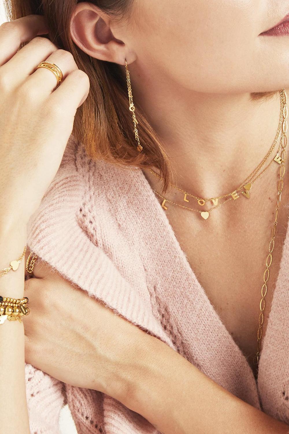 Collier Love Letters Couleur Or Acier Inoxydable Standard h5Image4