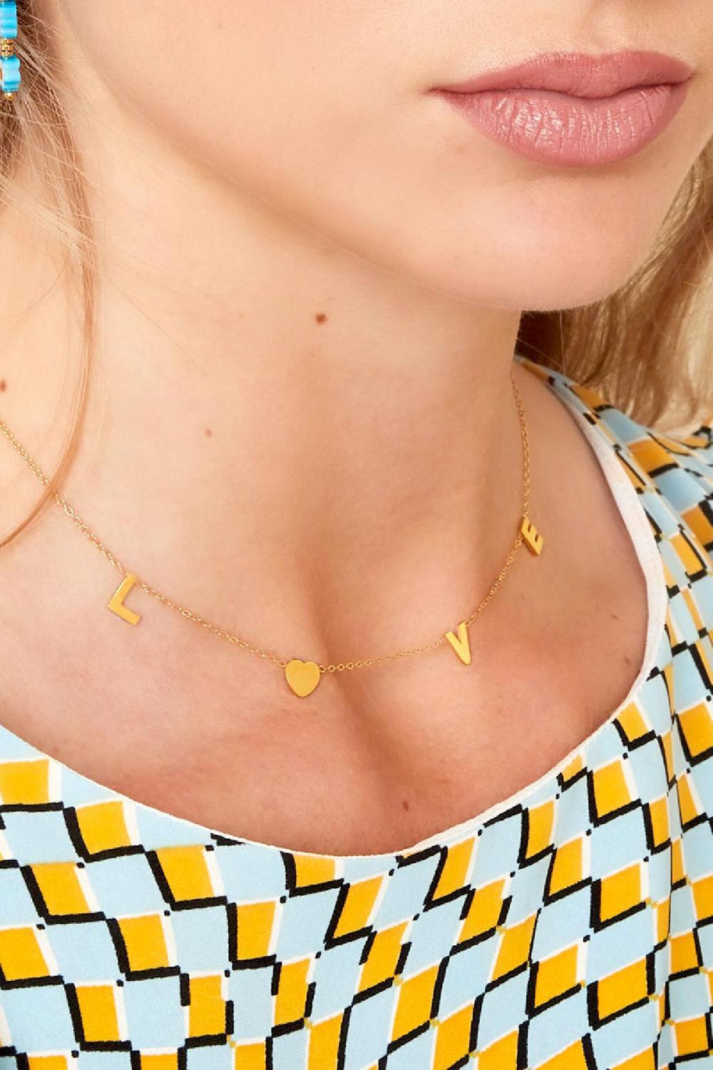 Collier Love Letters Couleur Or Acier Inoxydable Standard h5Image3