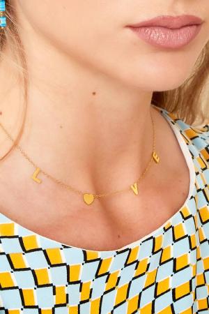 Collier Love Letters Couleur Or Acier Inoxydable Standard h5 Image3
