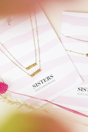 Collier Sisters Don't Need Words Argenté Acier Inoxydable h5 Image2