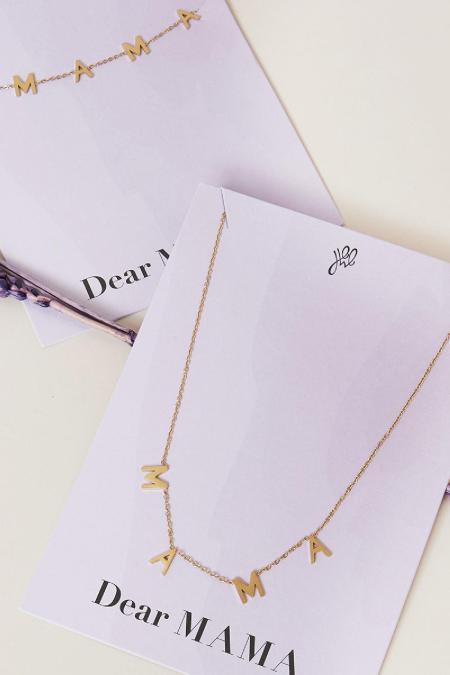 Collier Dear Mama Couleur or Acier inoxydable 2