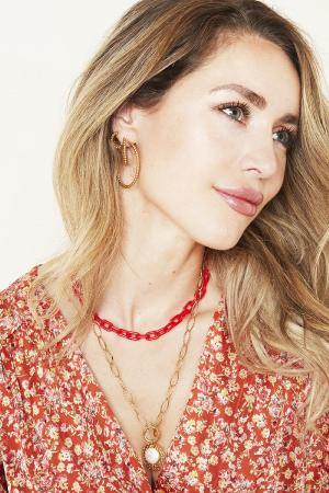 Collier Color Combi Rouge Acrylique h5 Image2
