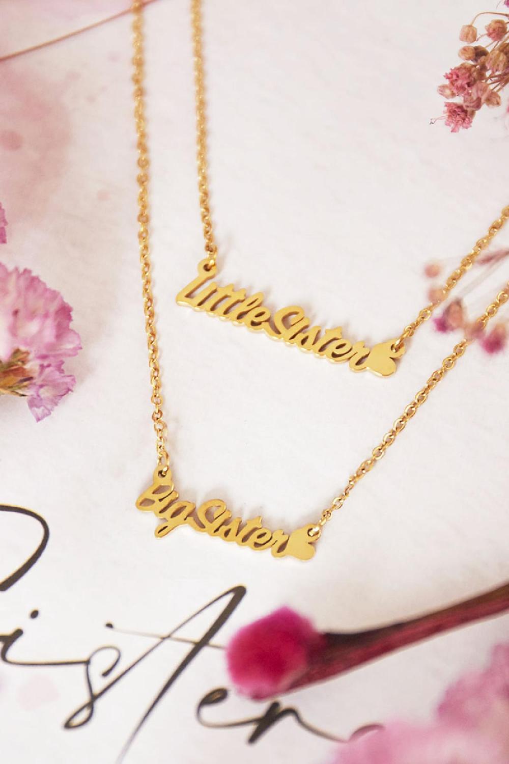 Collier Big Little Sister Argenté Acier Inoxydable Image2