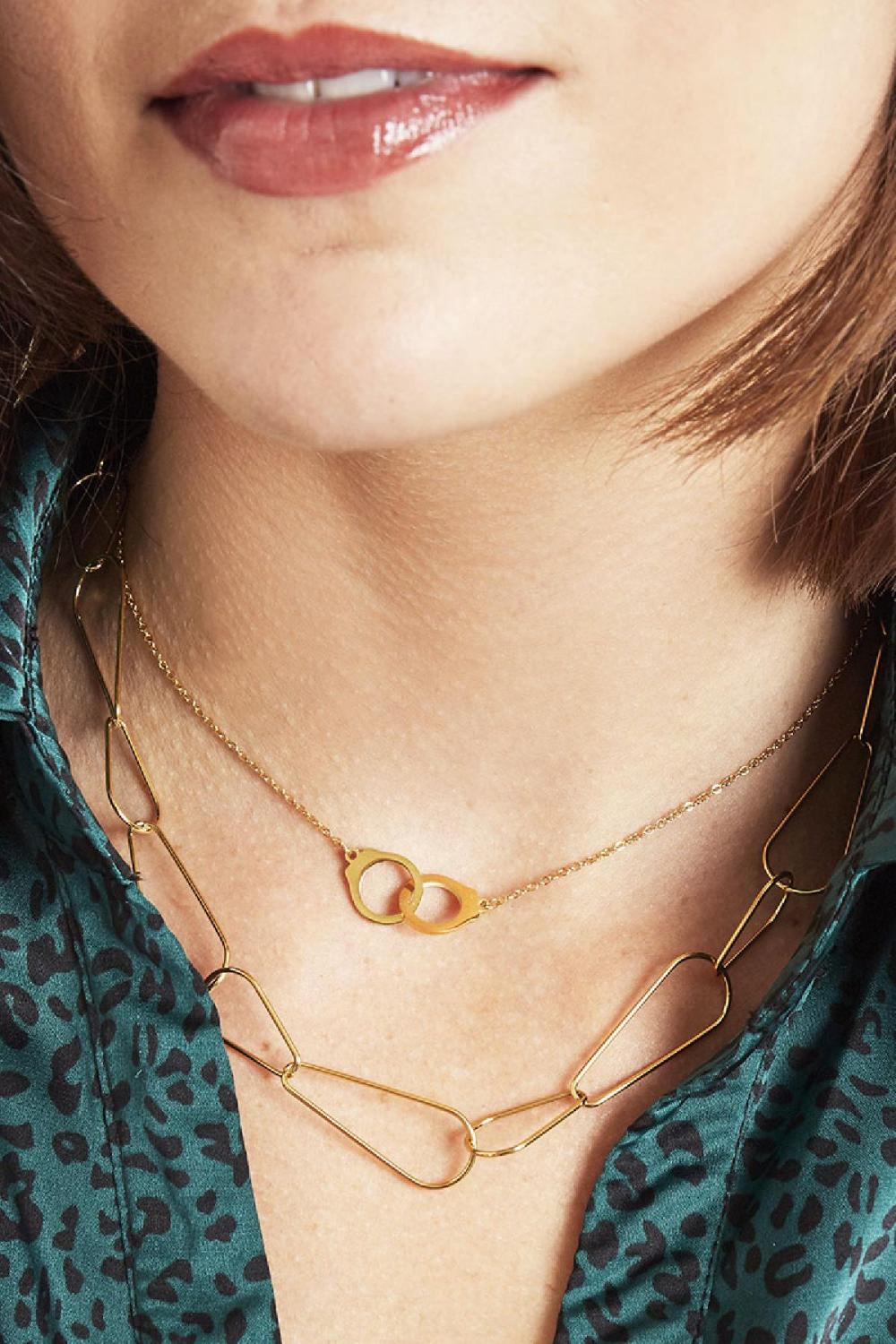 Collier Handcuffs Couleur Or Acier Inoxydable h5Image5
