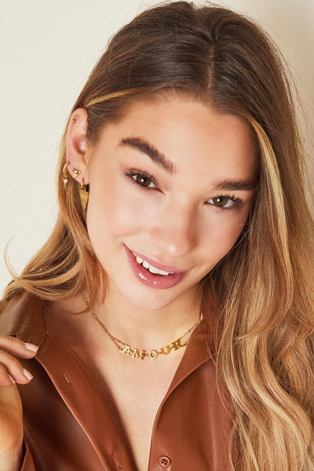 Collier Amour Link Couleur Or Acier Inoxydable Image2