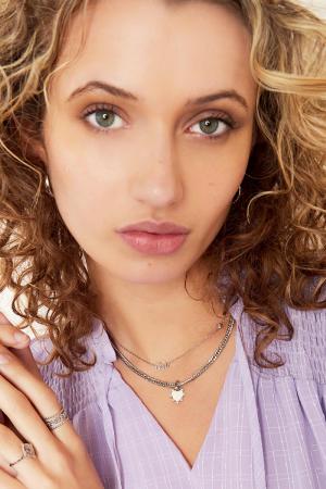 Collier Pierre De Naissance Fille Argent Argenté Acier Inoxydable h5 Image2