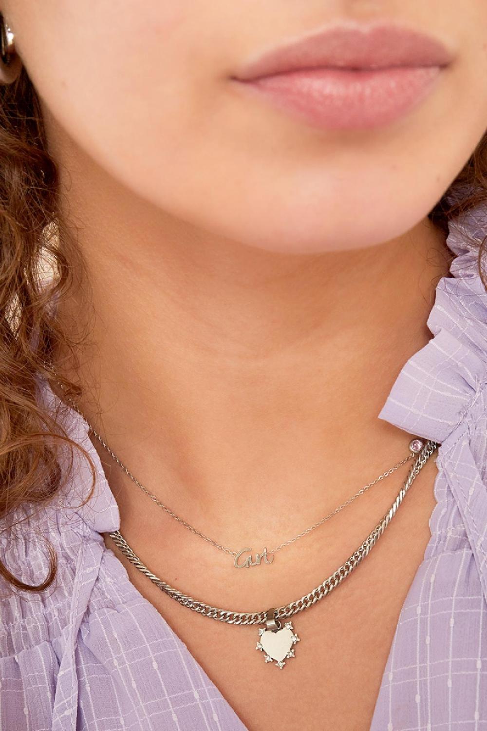Collier Pierre De Naissance Fille Argent Argenté Acier Inoxydable Image3