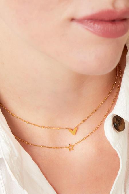 collier v en acier inoxydable couleur or 2