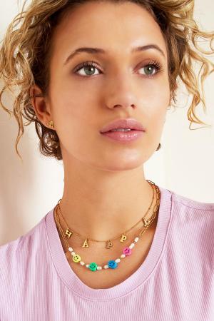 Collier En Acier Inoxydable Smilies Couleur Or h5 Image2