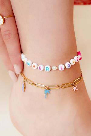 Bracelet De Cheville En Acier Inoxydable Summer Love Couleur Or h5 Image2