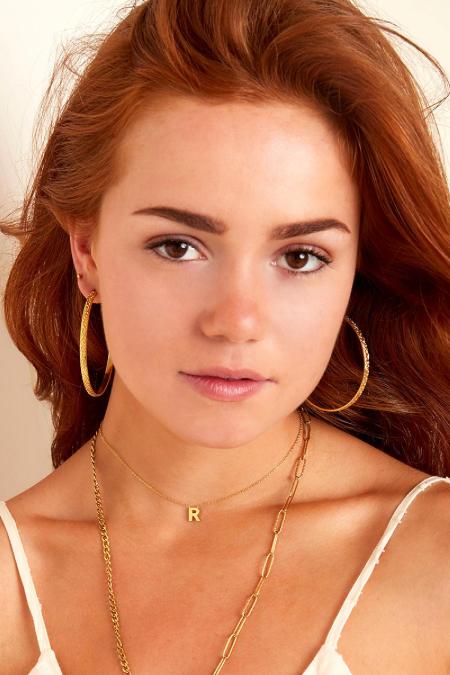 collier en acier inoxydable initiale c couleur or 2