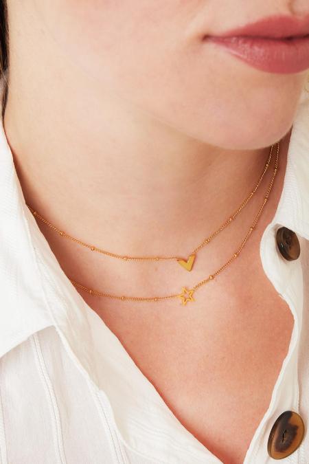 Collier minimaliste étoile ouverte Argenté Acier inoxydable 2