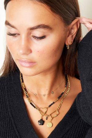 Collier En Acier Inoxydable Avec Pierres Et Coeur Bleu Stone h5 Image2