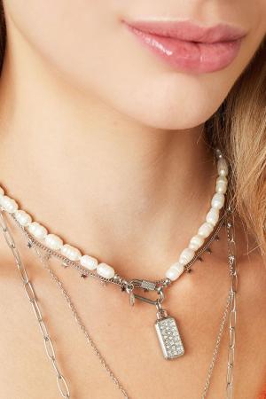 Collier De Perles Avec Fermeture Ovale Couleur Or h5 Image3