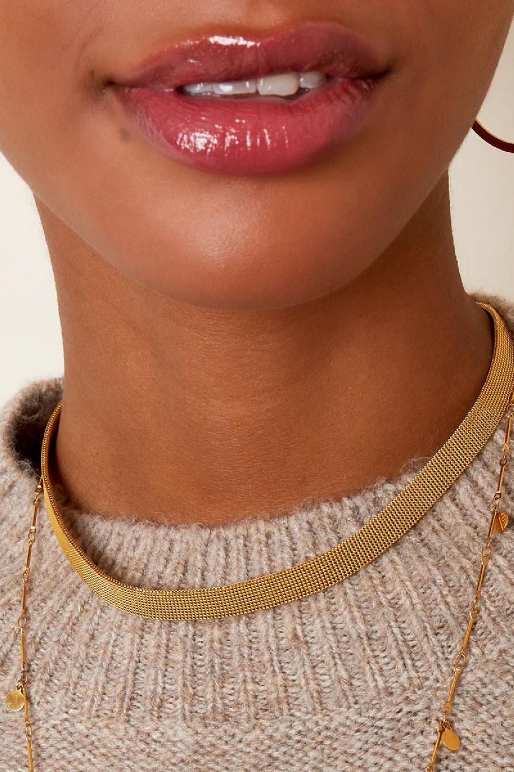 Collier En Acier Inoxydable Élégant Couleur Or Image3