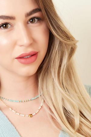 Collier Jolie Perle Couleur Or Acier Inoxydable h5 Image2