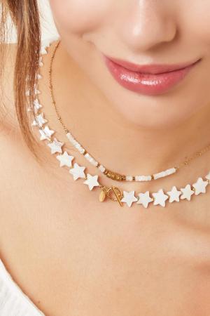 Collier Coquillages Étoiles - Collection Plage Couleur Or Blanc Coquilles h5 Image3