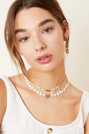 Collier Coquillages Étoiles - Collection Plage Couleur Or Blanc Coquilles h5 Image5