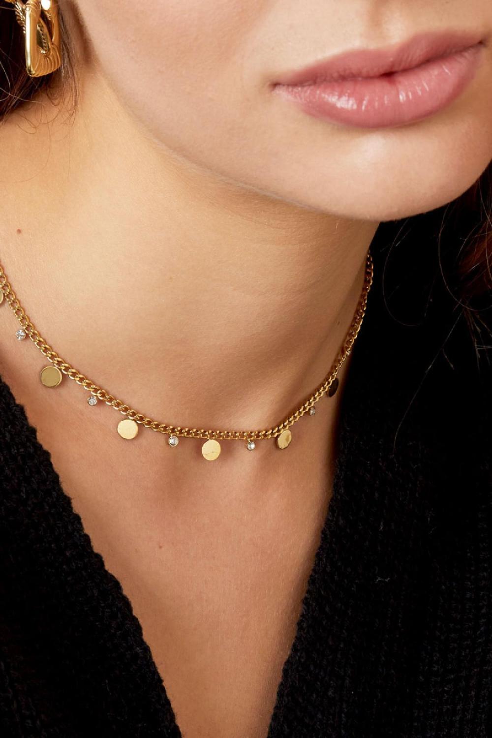 Collier Avec Cricels Et Strass Argenté Acier Inoxydable h5Image3